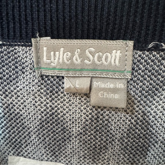 Lyle & Scott Navy and White Knit Sweater Vest - Picture 2 of 5